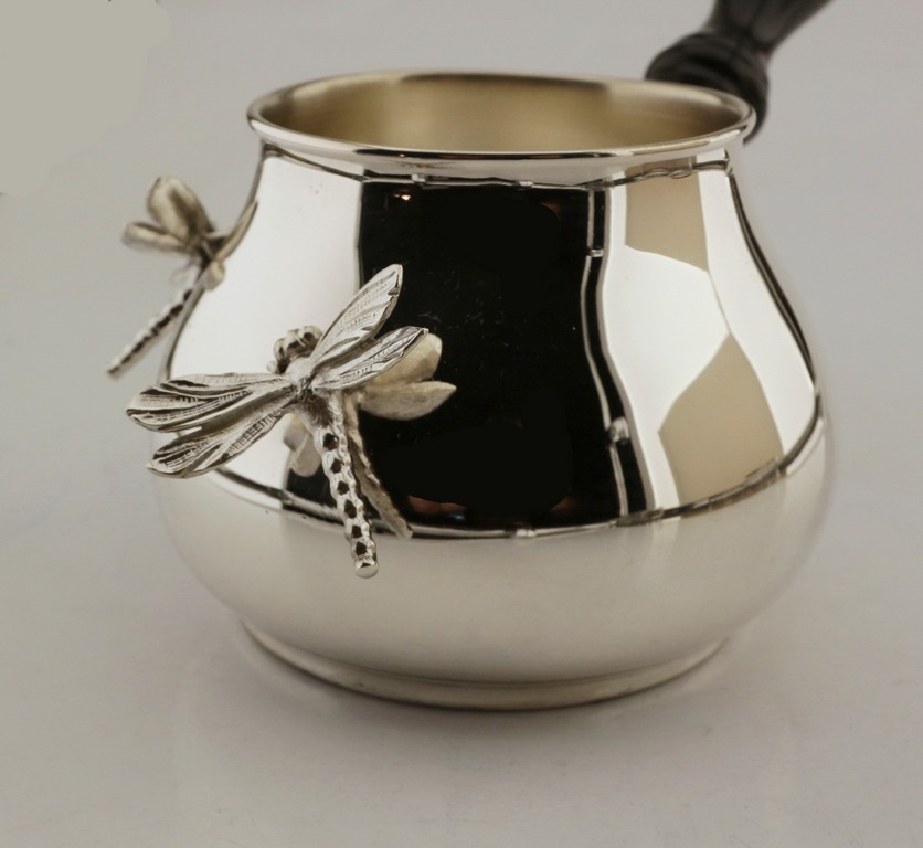 Турка для кофе из серебра  "Стрекозы" , Кольчугино